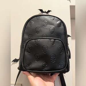 Mad Engine Skull Embossed Mini Backpack | Gothic Punk Y2K Bag